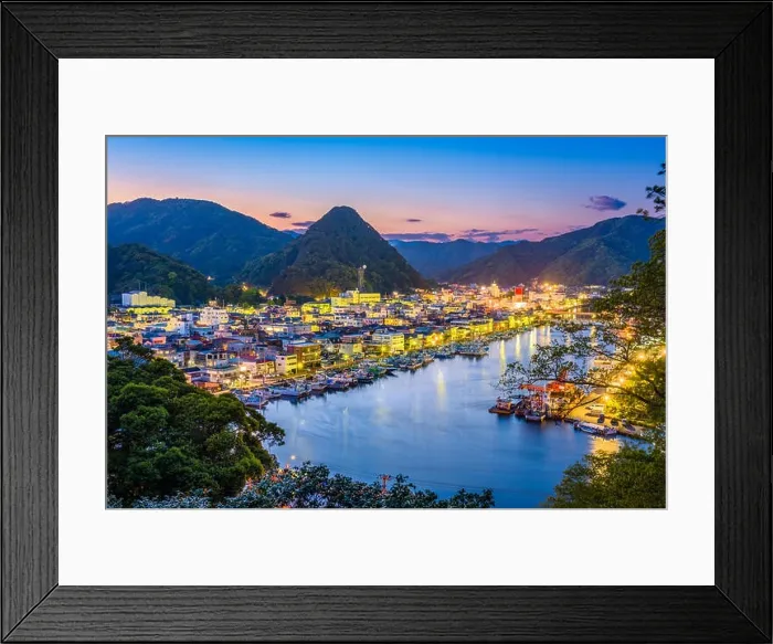 Framed Print : Shimoda, Shizuoka, Japan town skyline at twilight Framed Print : Shimoda, Shizuoka, Japan town skyline at twilight