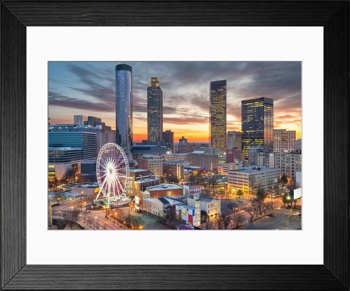 Framed Print : Atlanta, Georgia, USA downtown skyline at dusk Framed Print : Atlanta, Georgia, USA downtown skyline at dusk