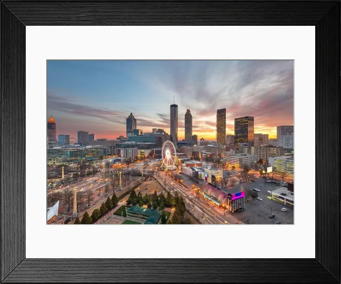 Framed Print : Atlanta, Georgia, USA downtown skyline at dusk Framed Print : Atlanta, Georgia, USA downtown skyline at dusk