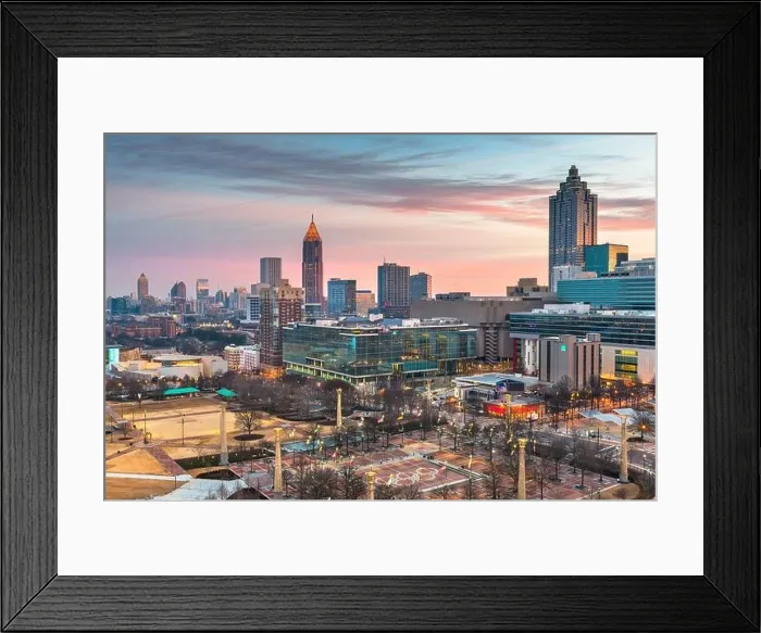 Framed Print : Atlanta, Georgia, USA downtown skyline at dusk Framed Print : Atlanta, Georgia, USA downtown skyline at dusk
