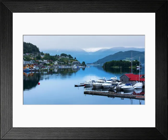Framed Print : Cloudy summer view of Hardangerfjord Framed Print : Cloudy summer view of Hardangerfjord