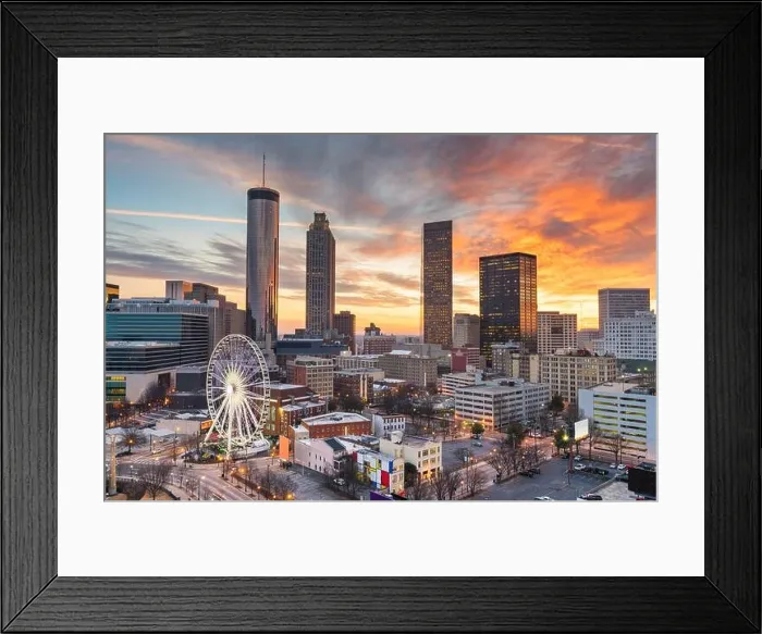 Framed Print : Atlanta, Georgia, USA downtown skyline at dusk Framed Print : Atlanta, Georgia, USA downtown skyline at dusk