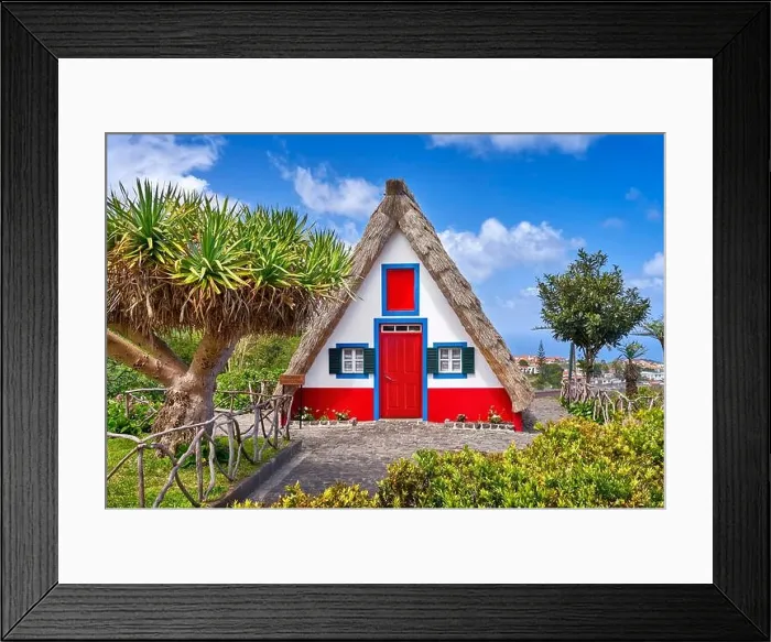 Framed Print : Traditional home palheiros, Santana, Madeira Island, Portugal