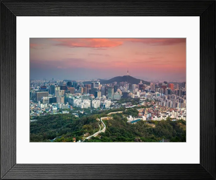 Framed Print : Seoul. Cityscape image of Seoul downtown during summer sunset Framed Print : Seoul. Cityscape image of Seoul downtown during summer sunset