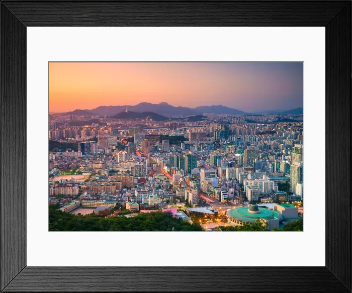 Framed Print : Seoul. Cityscape image of Seoul downtown during summer sunset Framed Print : Seoul. Cityscape image of Seoul downtown during summer sunset