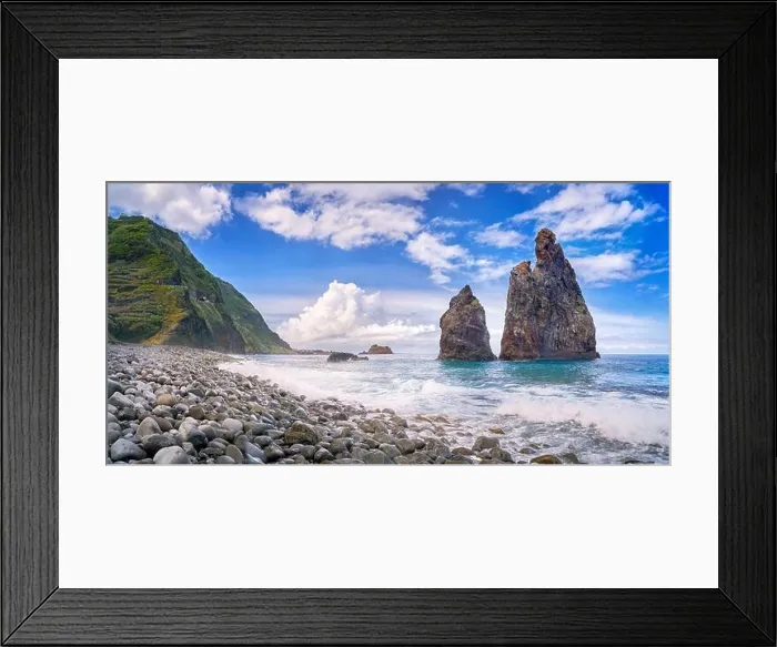Framed Print : Rock formation on Ribeira da Janela beach, Port Moniz, North Coast of Madeira Island, Portugal Framed Print : Rock formation on Ribeira da Janela beach, Port Moniz, North Coast of Madeira Island, Portugal