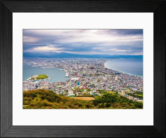Framed Print : Hakodate, Hokkaido, Japan autumn skyline Framed Print : Hakodate, Hokkaido, Japan autumn skyline