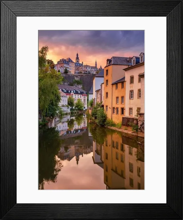 Framed Print : Luxembourg City, Luxembourg. Cityscape image of old town Luxembourg skyline during beautiful summer sunset Framed Print : Luxembourg City, Luxembourg. Cityscape image of old town Luxembourg skyline during beautiful summer sunset