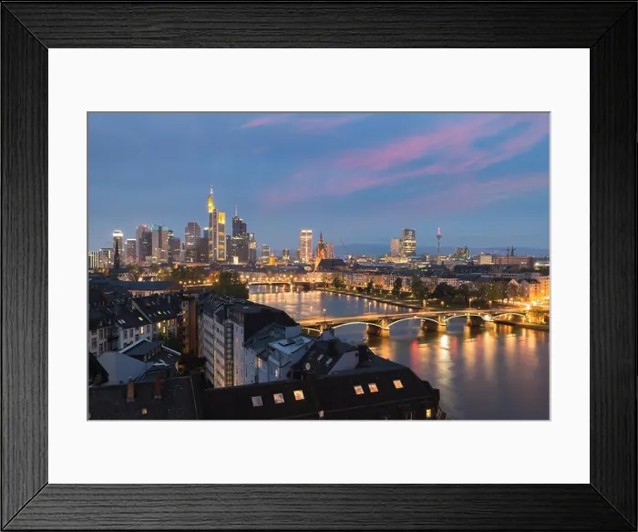 Framed Print : City of Frankfurt am Main skyline at night, Frankfurt, Germany Framed Print : City of Frankfurt am Main skyline at night, Frankfurt, Germany