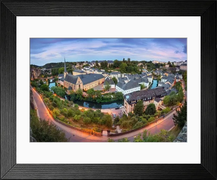 Framed Print : Luxembourg City. Aerial cityscape image of old town Luxembourg at summer sunset Framed Print : Luxembourg City. Aerial cityscape image of old town Luxembourg at summer sunset