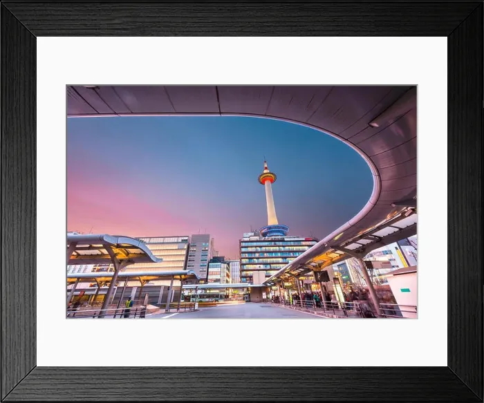 Framed Print : Kyoto, Japan cityscape and tower at twilight Framed Print : Kyoto, Japan cityscape and tower at twilight