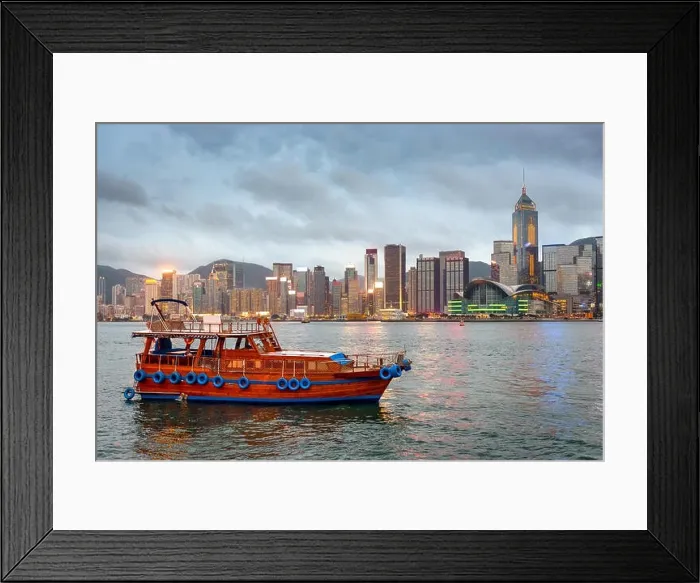 Framed Print : Hong Kong, China panorama skyline on the harbor Framed Print : Hong Kong, China panorama skyline on the harbor