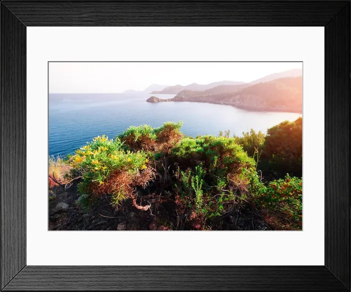Framed Print : Amazing Mediterranean seascape in Turkey. Landscape photography Framed Print : Amazing Mediterranean seascape in Turkey. Landscape photography