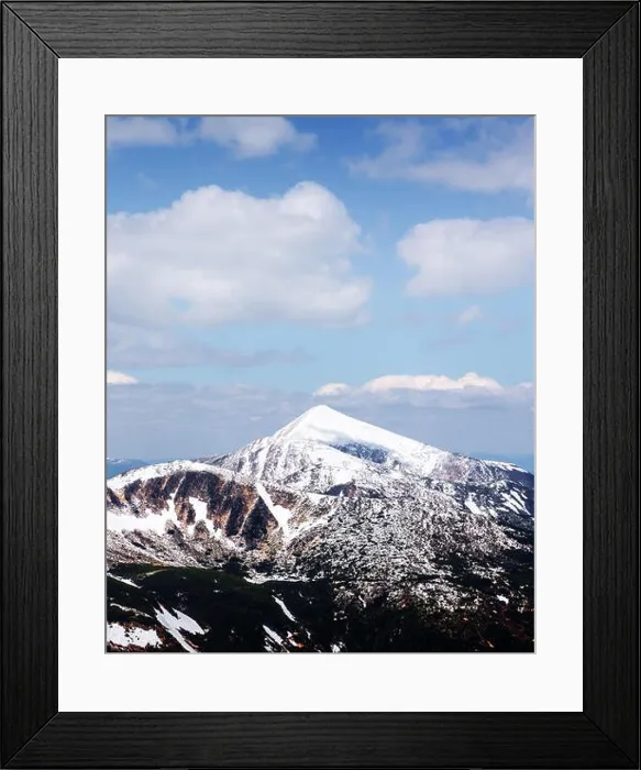 Framed Print : View of the stony hills with snow and blue sky. Dramatic spring scene. Landscape photography Framed Print : View of the stony hills with snow and blue sky. Dramatic spring scene. Landscape photography