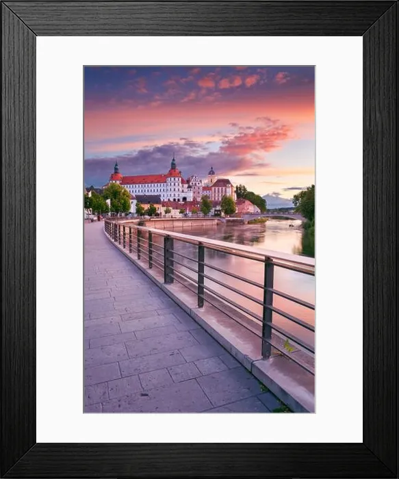 Framed Print : Neuburg an der Donau, Germany. Cityscape image of Neuburg an der Donau, Germany at summer sunset Framed Print : Neuburg an der Donau, Germany. Cityscape image of Neuburg an der Donau, Germany at summer sunset