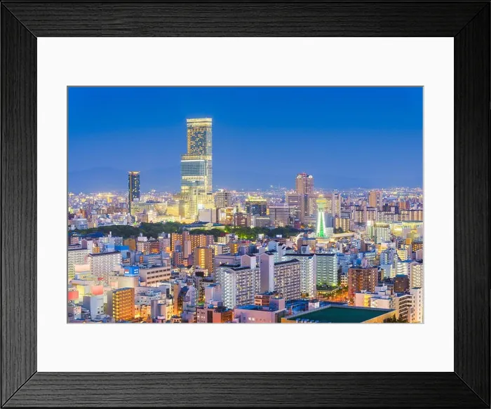Framed Print : Osaka, Japan city skyline in the Abeno District at dusk Framed Print : Osaka, Japan city skyline in the Abeno District at dusk
