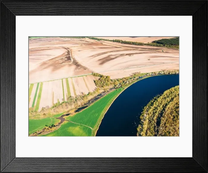 Framed Print : Aerial View Fields And River Landscape In Sunny Spring Summer Day. Top View Of Nature, Bird's Eye View. Trees Standing In Water During Spring Flood Framed Print : Aerial View Fields And River Landscape In Sunny Spring Summer Day. Top View Of Nature, Bird's Eye View. Trees Standing In Water During Spring Flood