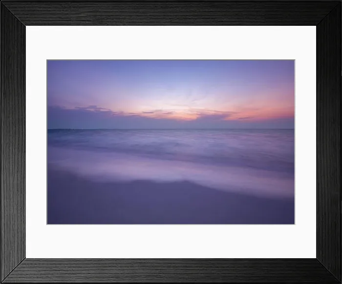 Framed Print : Sunset coastline seascape. Peaceful beach sand with calm sea view, horizon and colorful sky clouds. Tranquility, amazing, relaxing beach shore Framed Print : Sunset coastline seascape. Peaceful beach sand with calm sea view, horizon and colorful sky clouds. Tranquility, amazing, relaxing beach shore