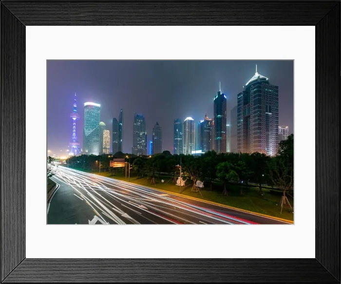 Framed Print : Shanghai skyline cityscape, View of shanghai at Lujiazui finance and business district trade zone skyscraper in night, Shanghai China Framed Print : Shanghai skyline cityscape, View of shanghai at Lujiazui finance and business district trade zone skyscraper in night, Shanghai China