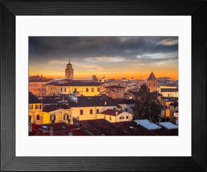 Framed Print : Pisa, Tuscany, Italy town skyline at twilight Framed Print : Pisa, Tuscany, Italy town skyline at twilight