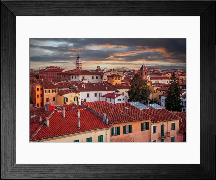 Framed Print : Pisa, Tuscany, Italy town skyline at twilight Framed Print : Pisa, Tuscany, Italy town skyline at twilight