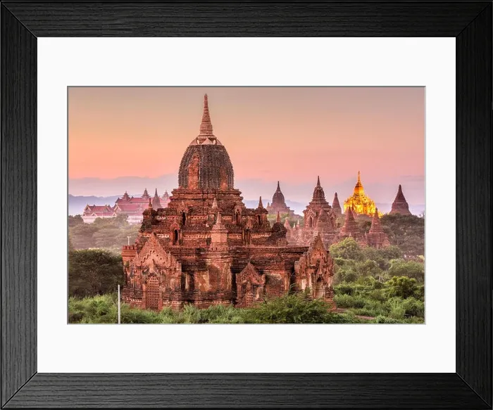 Framed Print : Bagan, Myanmar temples in the Archaeological Zone Framed Print : Bagan, Myanmar temples in the Archaeological Zone