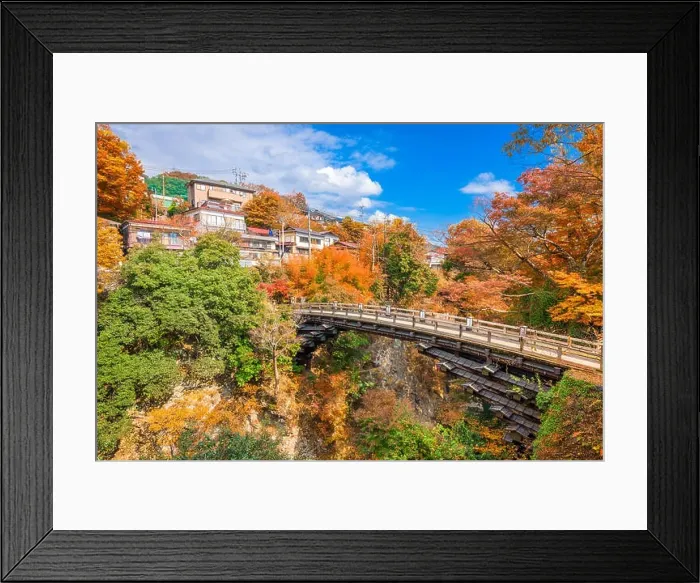 Framed Print : Otsuki, Japan at Saruhashi Monkey Bridge Framed Print : Otsuki, Japan at Saruhashi Monkey Bridge