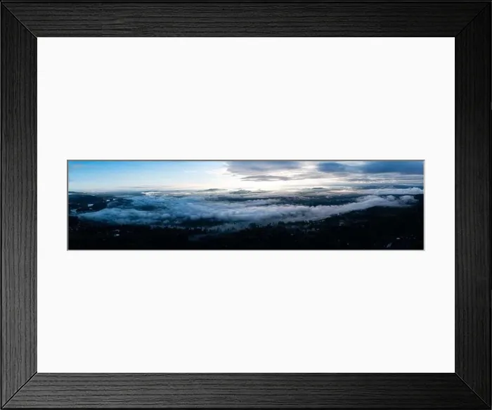 Framed Print : A serene panoramic sunrise illuminates low clouds and fog over the Willamette River south of Portland, Oregon Framed Print : A serene panoramic sunrise illuminates low clouds and fog over the Willamette River south of Portland, Oregon