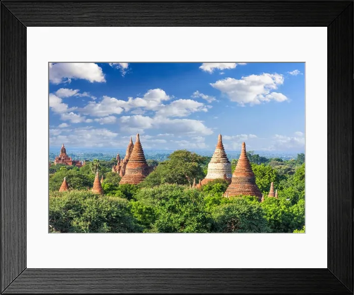 Framed Print : Bagan, Myanmar temples in the Archaeological Zone Framed Print : Bagan, Myanmar temples in the Archaeological Zone