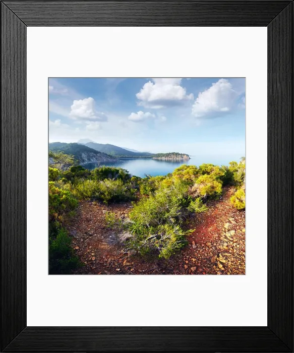 Framed Print : Amazing Mediterranean seascape in Turkey. Landscape photography Framed Print : Amazing Mediterranean seascape in Turkey. Landscape photography