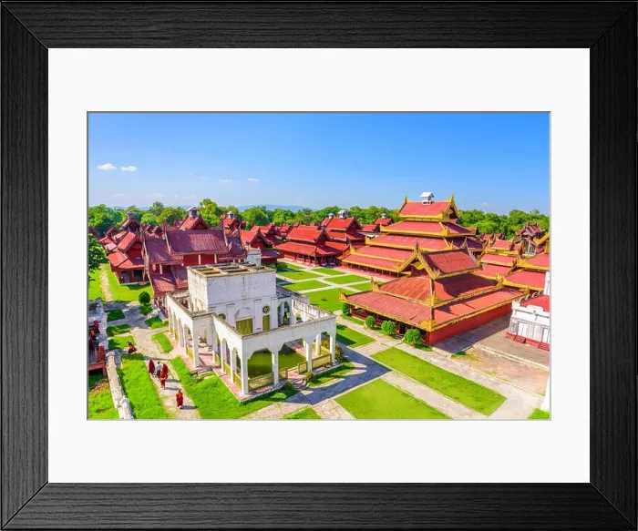 Framed Print : Mandalay, Myanmar buildings on the Royal Palace grounds Framed Print : Mandalay, Myanmar buildings on the Royal Palace grounds