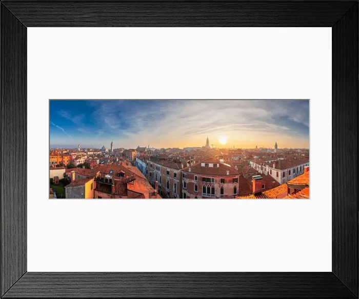 Framed Print : Venice, Italy rooftop skyline and historic landmarks at dusk Framed Print : Venice, Italy rooftop skyline and historic landmarks at dusk
