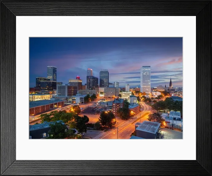 Framed Print : Tulsa, Oklahoma, USA skyline at twilight Framed Print : Tulsa, Oklahoma, USA skyline at twilight
