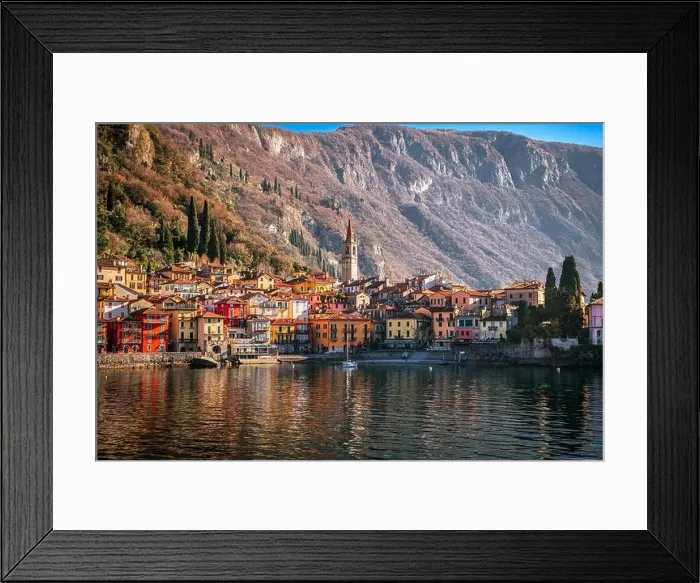 Framed Print : Varenna, Italy on Lake Como in the afternoon Framed Print : Varenna, Italy on Lake Como in the afternoon
