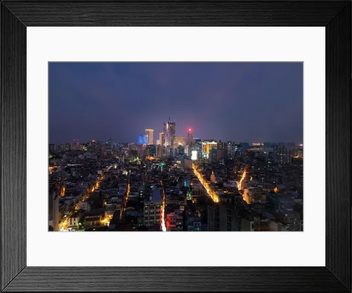 Framed Print : Image of Macau (Macao), China. Skyscraper hotel and casino building at downtown in Macau (Macao) Framed Print : Image of Macau (Macao), China. Skyscraper hotel and casino building at downtown in Macau (Macao)