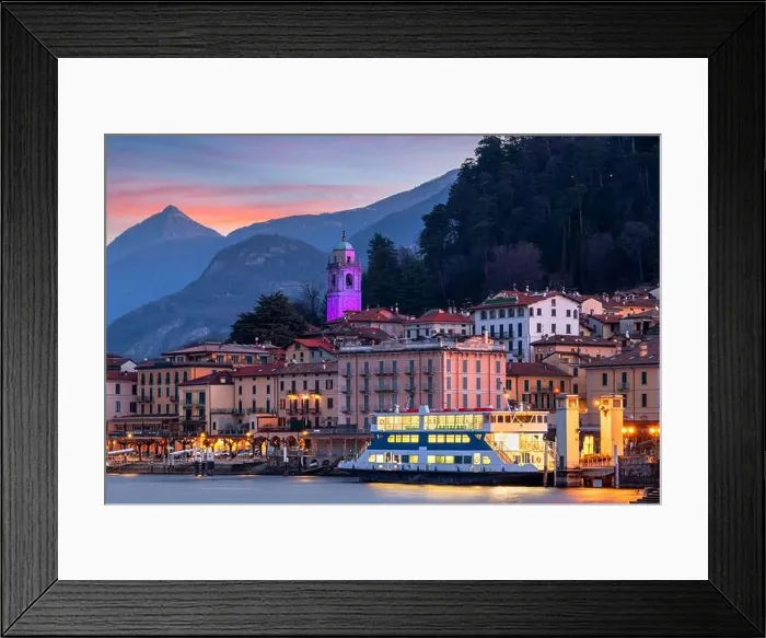 Framed Print : Bellagio, Italy on Lake Como at twilight Framed Print : Bellagio, Italy on Lake Como at twilight