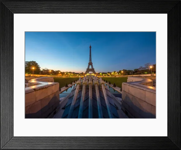 Framed Print : View of Paris and Eiffel tower before sunrise in Paris, France Framed Print : View of Paris and Eiffel tower before sunrise in Paris, France