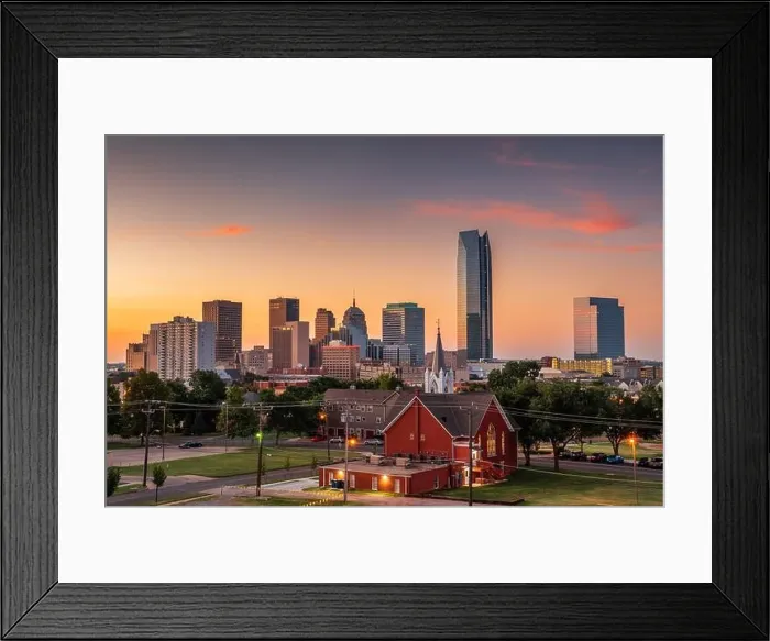 Framed Print : Oklahoma City, Oklahoma, USA downtown skyline at twilight Framed Print : Oklahoma City, Oklahoma, USA downtown skyline at twilight