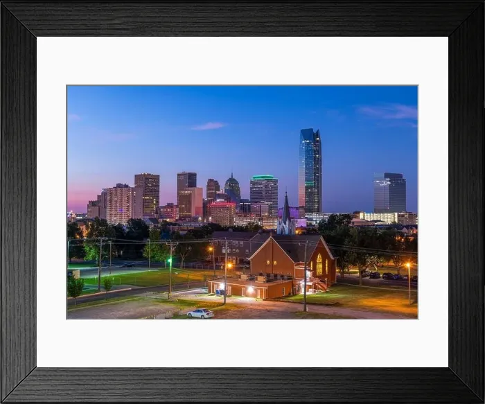 Framed Print : Oklahoma City, Oklahoma, USA downtown skyline at twilight Framed Print : Oklahoma City, Oklahoma, USA downtown skyline at twilight