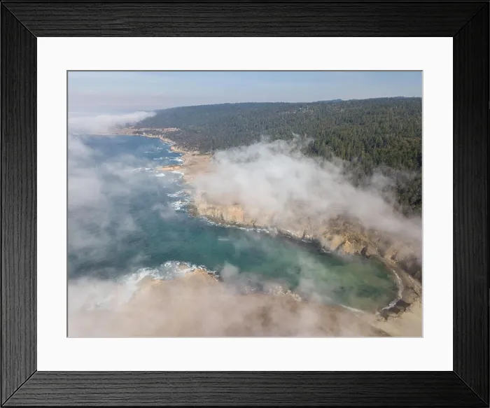 Framed Print : Fog begins to drift over the scenic northern California coastline in Sonoma Framed Print : Fog begins to drift over the scenic northern California coastline in Sonoma