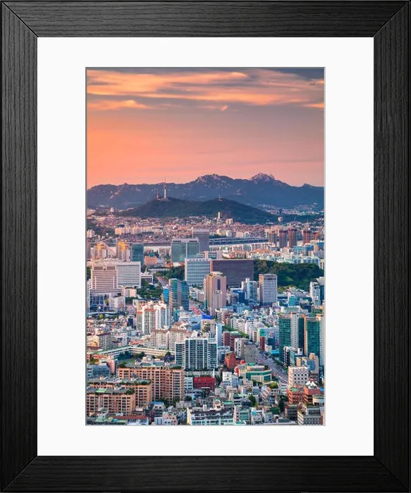 Framed Print : Seoul. Cityscape image of Seoul downtown during summer sunset Framed Print : Seoul. Cityscape image of Seoul downtown during summer sunset