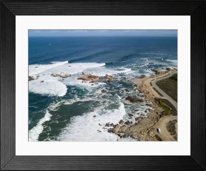 Framed Print : Powerful swells from the Pacific Ocean crash against the rocky coastline of the Monterey peninsula in California Framed Print : Powerful swells from the Pacific Ocean crash against the rocky coastline of the Monterey peninsula in California