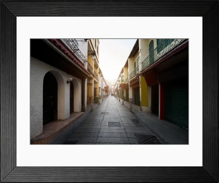 Framed Print : Scenic street in the old town in Macau (Macao) in Rua da Felicidade area in Macau (Macao), China Framed Print : Scenic street in the old town in Macau (Macao) in Rua da Felicidade area in Macau (Macao), China