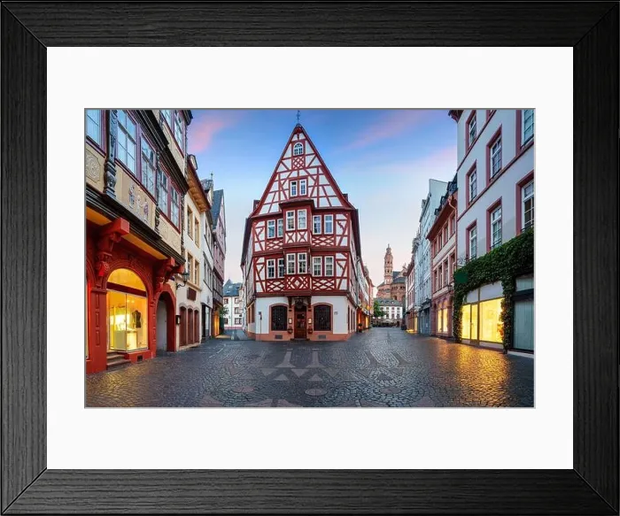 Framed Print : Mainz, Germany. Cityscape image of Mainz old town during summer sunrise Framed Print : Mainz, Germany. Cityscape image of Mainz old town during summer sunrise