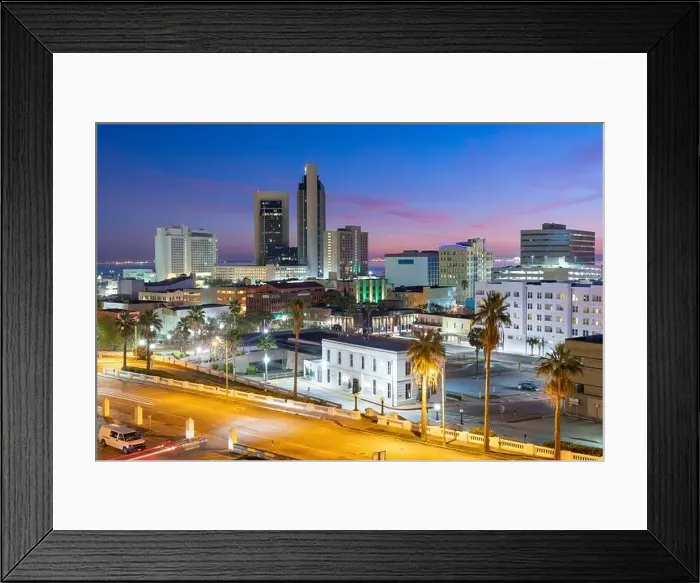 Framed Print : Corpus Christi, Texas, USA Skyline at dusk Framed Print : Corpus Christi, Texas, USA Skyline at dusk