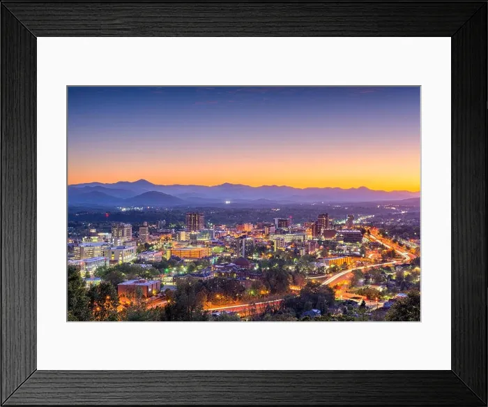 Framed Print : Asheville, North Carolina, USA downtown skyline at dusk Framed Print : Asheville, North Carolina, USA downtown skyline at dusk