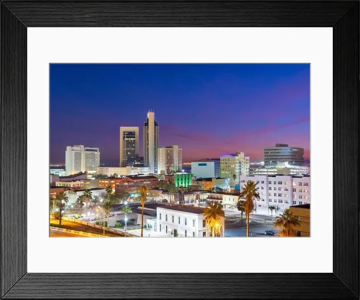Framed Print : Corpus Christi, Texas, USA Skyline at dusk Framed Print : Corpus Christi, Texas, USA Skyline at dusk