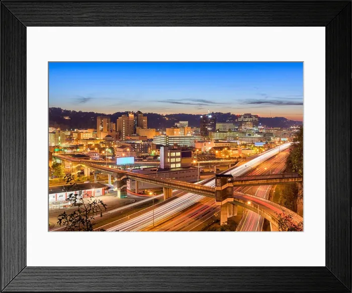 Framed Print : Charleston, West Virginia, USA skyline at twilight Framed Print : Charleston, West Virginia, USA skyline at twilight