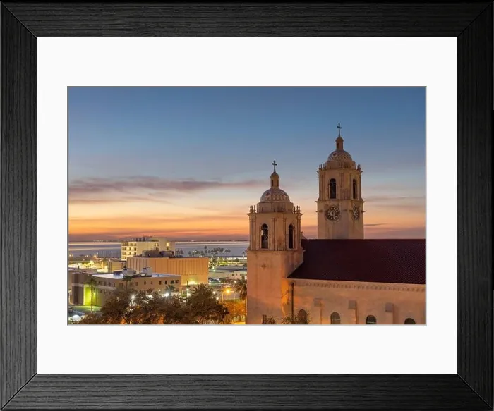 Framed Print : Corpus Christi, Texas, USA at Corpus Christi Cathedral in the early morning Framed Print : Corpus Christi, Texas, USA at Corpus Christi Cathedral in the early morning
