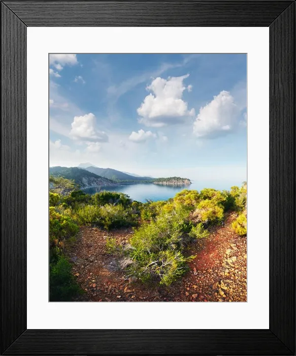 Framed Print : Amazing Mediterranean seascape in Turkey. Landscape photography Framed Print : Amazing Mediterranean seascape in Turkey. Landscape photography